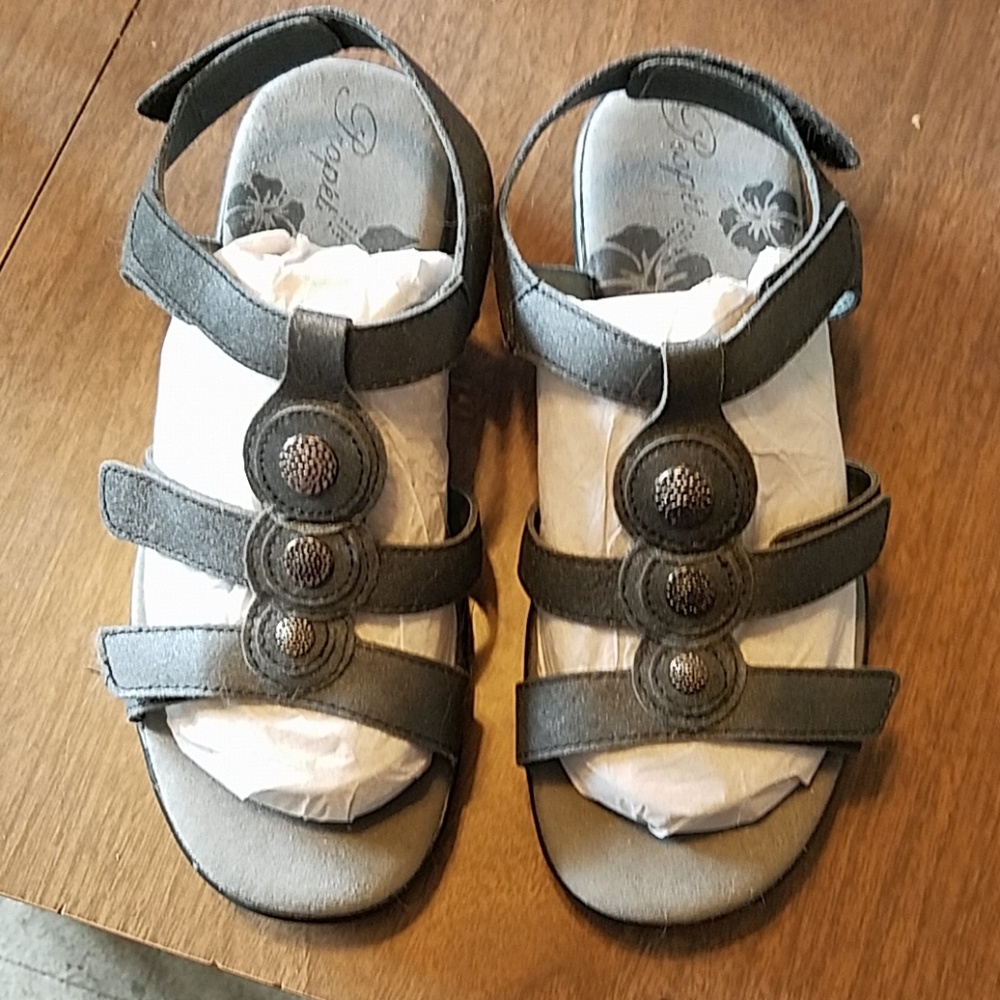 Propet sandals,  dark metallic grey, size 7.5W